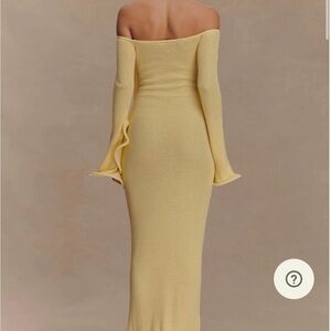 Meshki Sandrine
Off Shoulder Knit Maxi Dress - Lemon